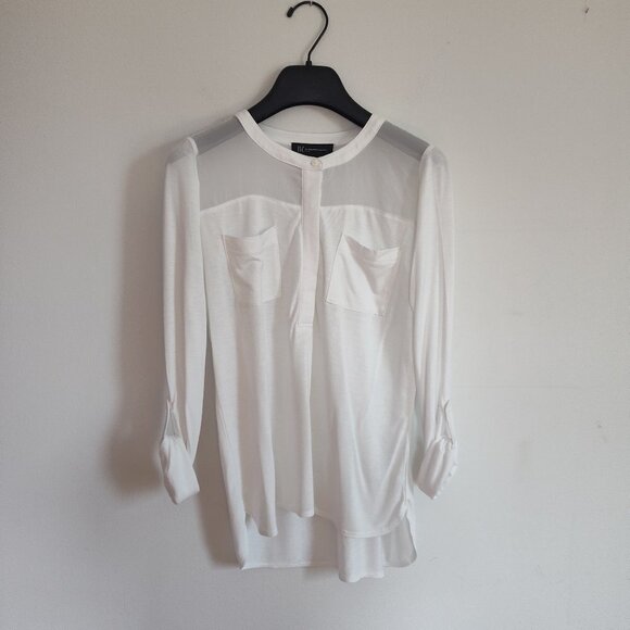 Ladies Petite SZ PS INC WhiteThree-Quarter Sleeve Blouse - Picture 1 of 4